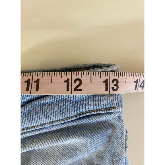 Zara Jeans Slim Olivia Straight Leg Raw Hem Distressed Light Wash Size 4 - Picture 7 of 10